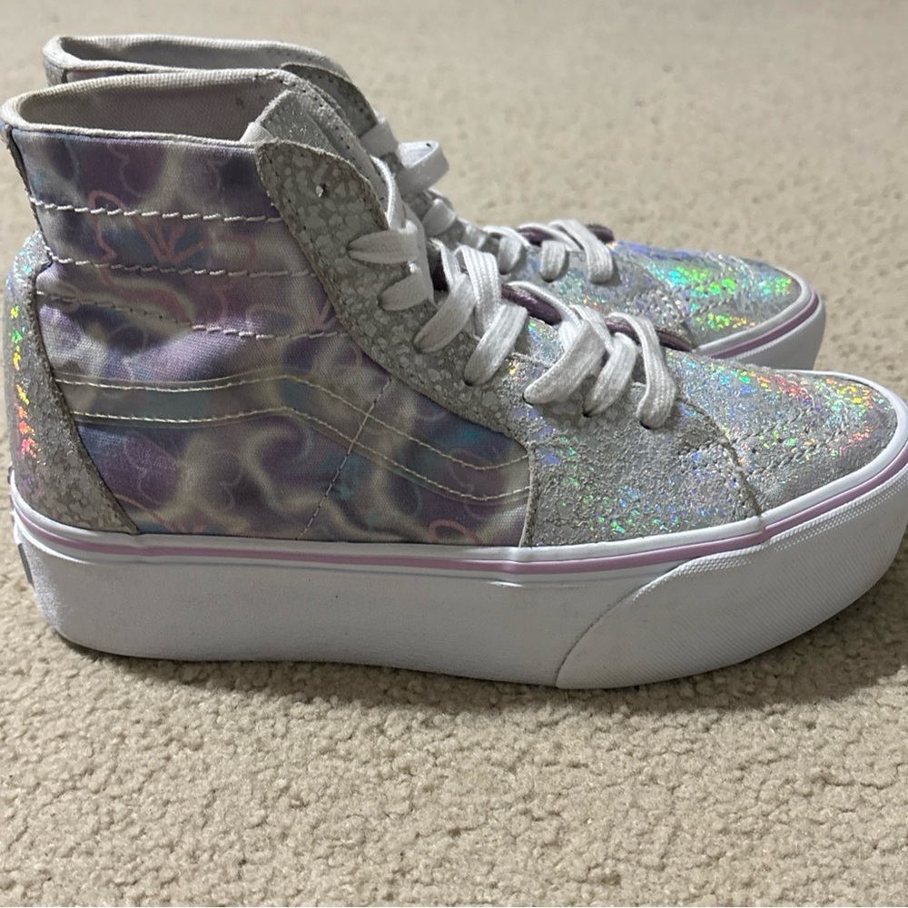 Vans Women's Size 7 Sk8 Hi Platform Sneakers Shoes Butterfly Dreams Purple - Picture 7 of 12
